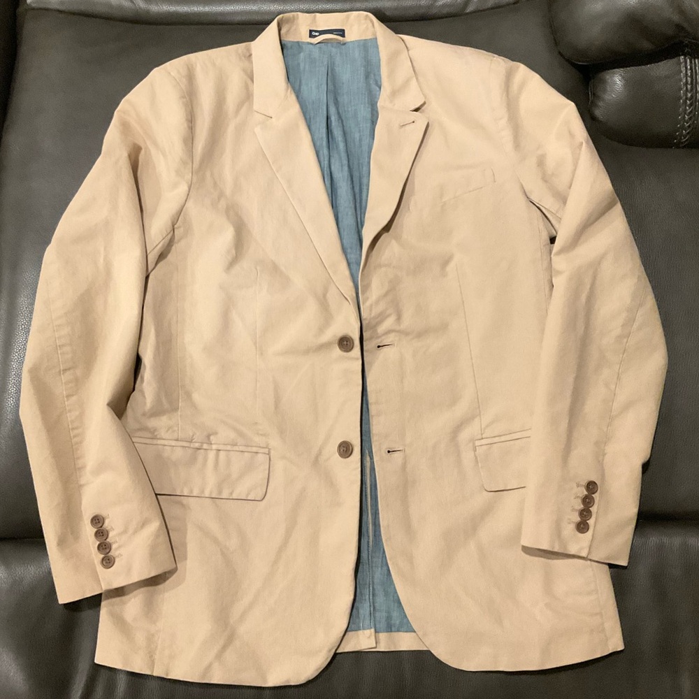 Gap 100% Cotton Ribbed Khaki Twill Blazer